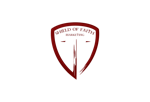 A maroon shield-shaped logo with the text "SHIELD OF FAITH MARKETING" at the top and a stylized cross in the center.